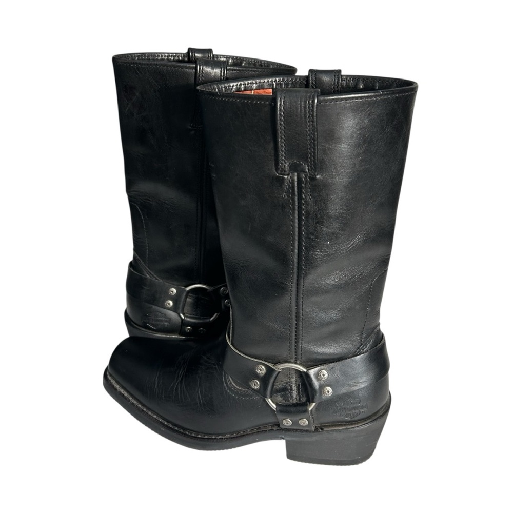 Harley-Davidson Black Leather Combat Boots - Picture 4 of 15